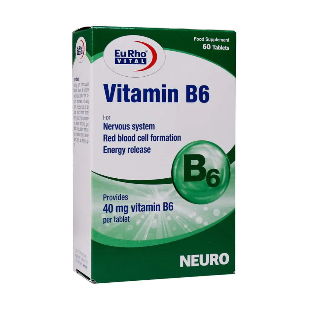 قرص ویتامین B6 یوروویتال ۶۰ عدد ۱ (Eurho Vital Vitamin B6 60 Tablets 1)