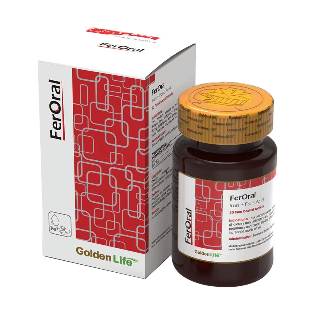 قرص فرورال گلدن لایف ۳۰ عدد ۱ (Golden Life FerOral 30 Tablets 1)