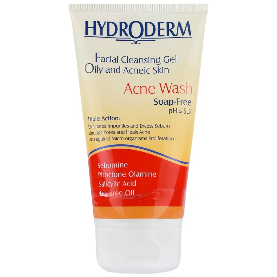 ژل شستشوی صورت آکنه واش مخصوص پوست چرب و آکنه هیدرودرم ۱۵۰ گرم ۱ (Hydroderm Acne Wash Facial Cleansing Gel For Oily And Acneic Skin 150 g Gel 1)